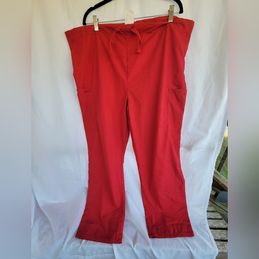 Butter Soft Large Drawstring Women's Vibrant Red Cargo Pants.